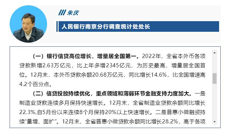江蘇省銀行信貸高增，2022年信貸增量居全國第一
