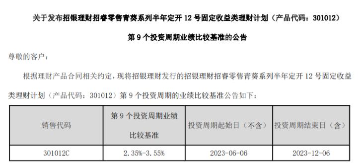 招銀理財多隻理財產品調整業績比較基準