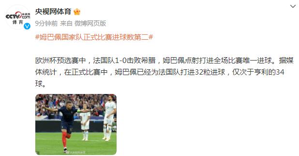 姆巴佩國家隊正式比賽進球數第二