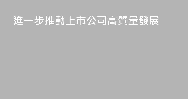 進一步推動上市公司高質量發展