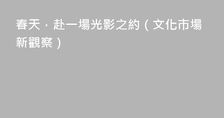 春天，赴一場光影之約（文化市場新觀察）