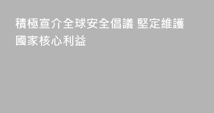 積極宣介全球安全倡議 堅定維護國家核心利益