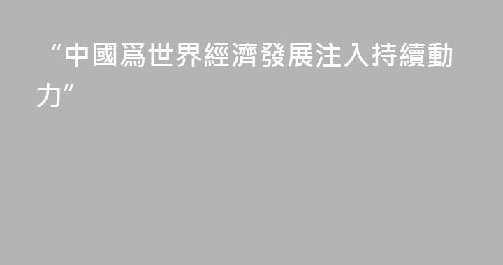 “中國爲世界經濟發展注入持續動力”