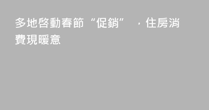 多地啓動春節“促銷” ，住房消費現暖意