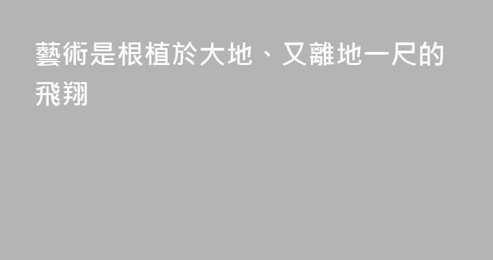 藝術是根植於大地、又離地一尺的飛翔