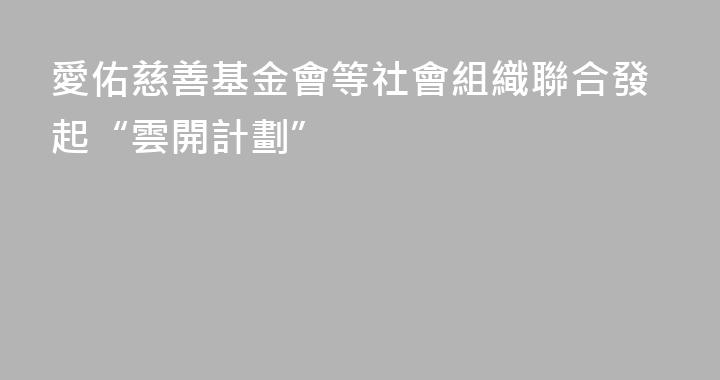 愛佑慈善基金會等社會組織聯合發起“雲開計劃”