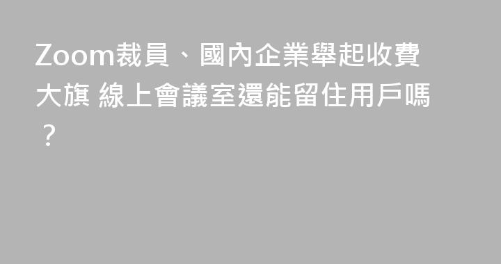 Zoom裁員、國內企業舉起收費大旗 線上會議室還能留住用戶嗎？