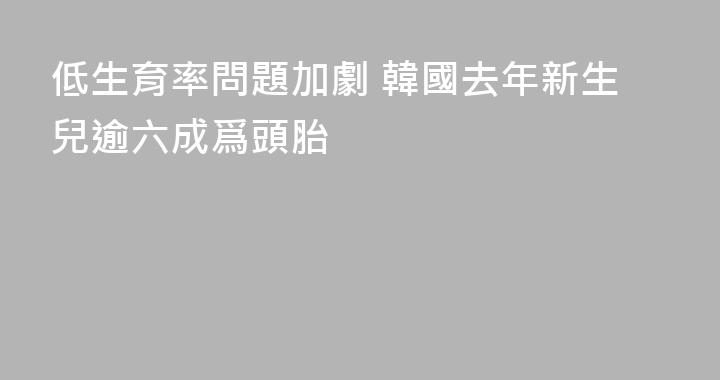 低生育率問題加劇 韓國去年新生兒逾六成爲頭胎