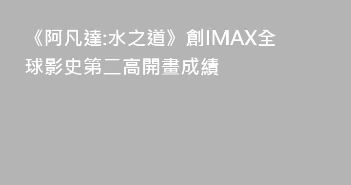 《阿凡達:水之道》創IMAX全球影史第二高開畫成績