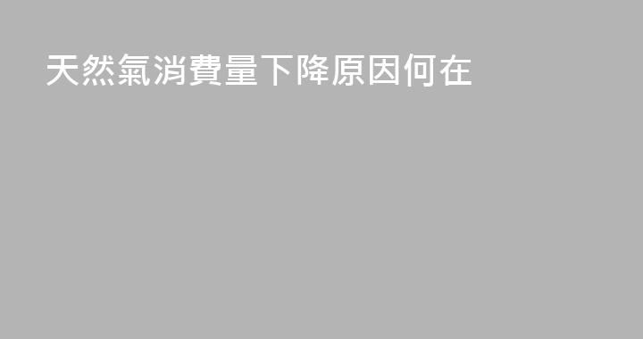 天然氣消費量下降原因何在