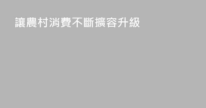 讓農村消費不斷擴容升級