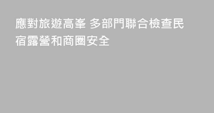 應對旅遊高峯 多部門聯合檢查民宿露營和商圈安全