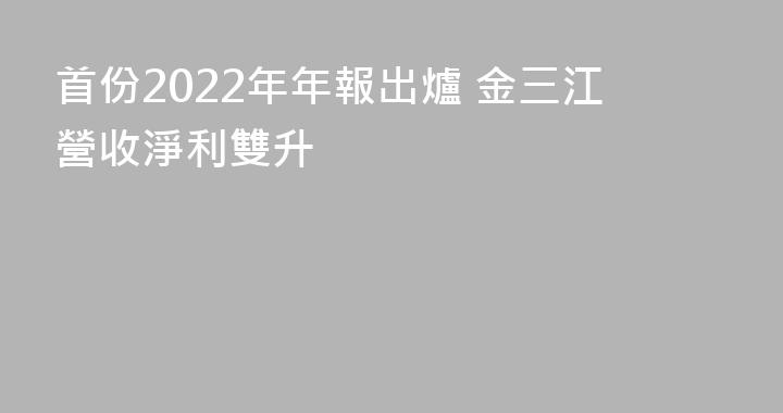 首份2022年年報出爐 金三江營收淨利雙升