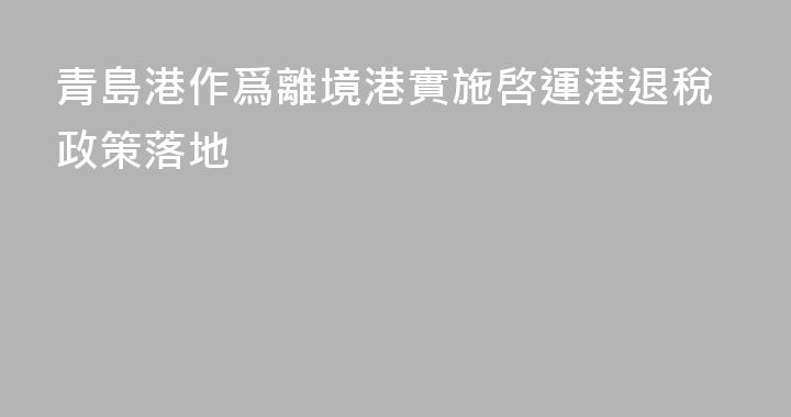 青島港作爲離境港實施啓運港退稅政策落地