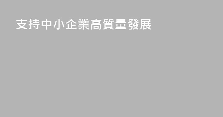 支持中小企業高質量發展