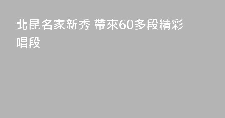 北昆名家新秀 帶來60多段精彩唱段