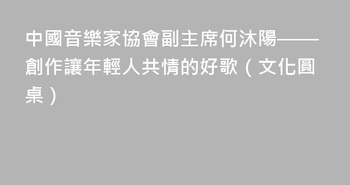中國音樂家協會副主席何沐陽——創作讓年輕人共情的好歌（文化圓桌）