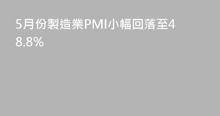 5月份製造業PMI小幅回落至48.8%