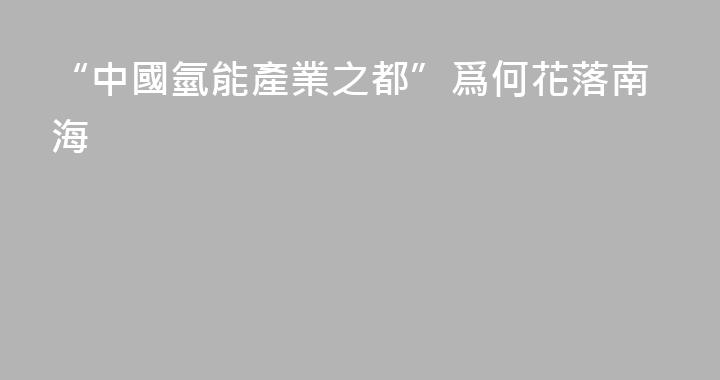 “中國氫能產業之都”爲何花落南海