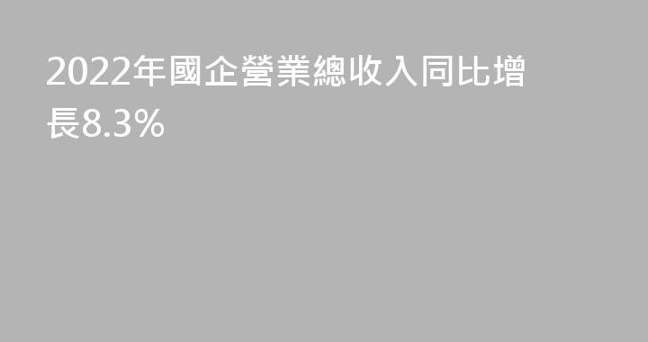 2022年國企營業總收入同比增長8.3%