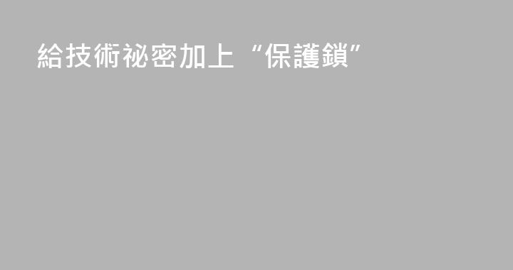 給技術祕密加上“保護鎖”