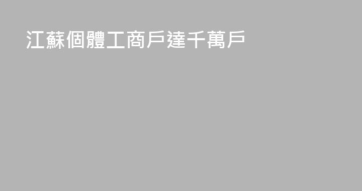 江蘇個體工商戶達千萬戶