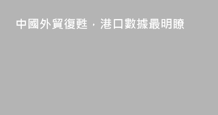 中國外貿復甦，港口數據最明瞭