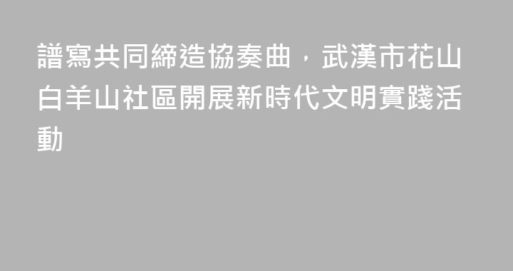 譜寫共同締造協奏曲，武漢市花山白羊山社區開展新時代文明實踐活動