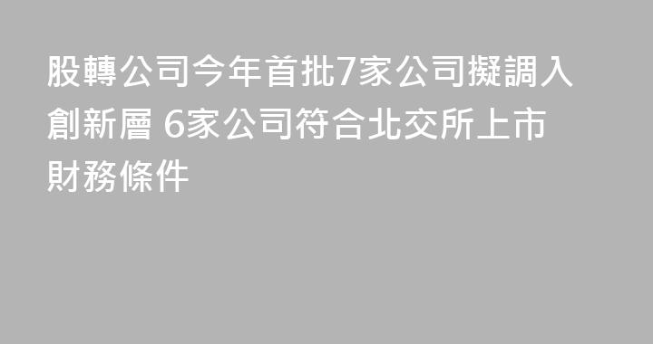 股轉公司今年首批7家公司擬調入創新層 6家公司符合北交所上市財務條件