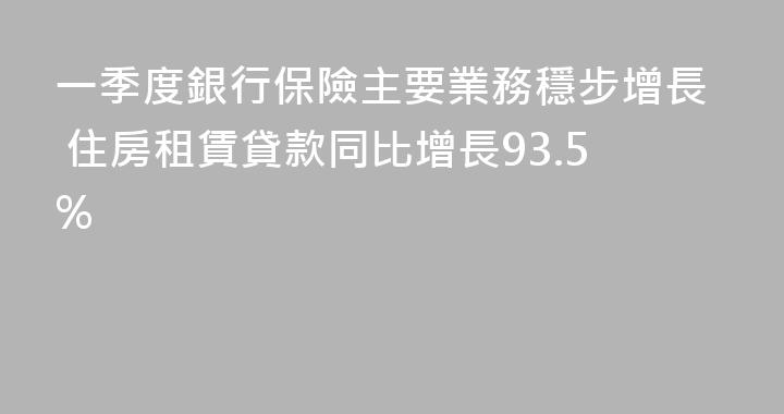 一季度銀行保險主要業務穩步增長 住房租賃貸款同比增長93.5%