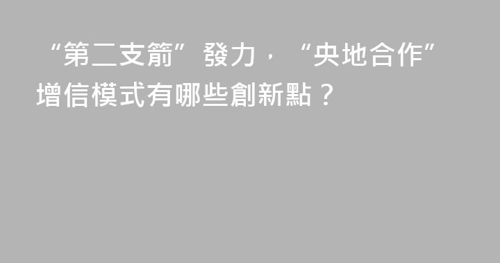 “第二支箭”發力，“央地合作”增信模式有哪些創新點？