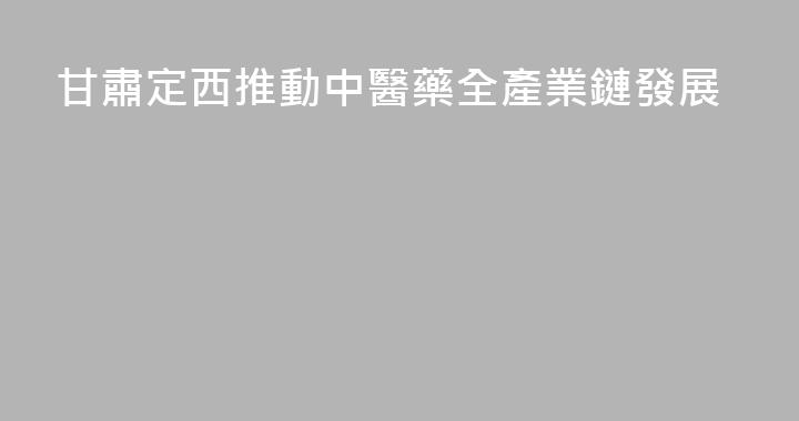 甘肅定西推動中醫藥全產業鏈發展