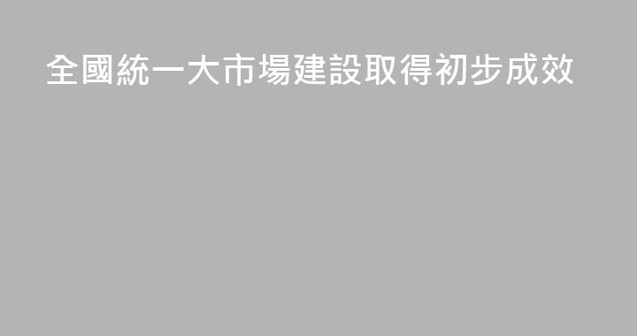 全國統一大市場建設取得初步成效