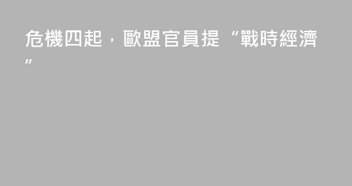 危機四起，歐盟官員提“戰時經濟”