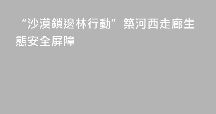 “沙漠鎖邊林行動”築河西走廊生態安全屏障