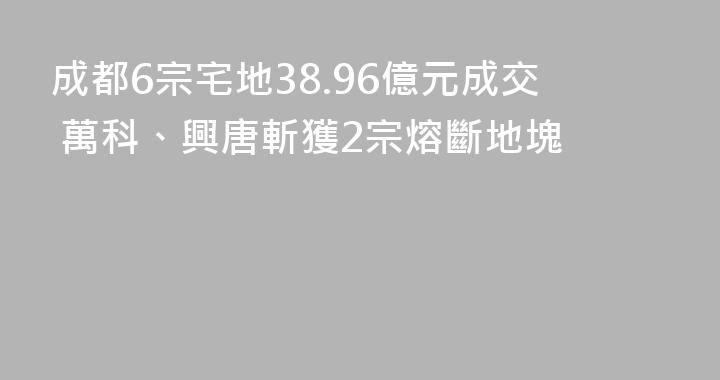 成都6宗宅地38.96億元成交 萬科、興唐斬獲2宗熔斷地塊