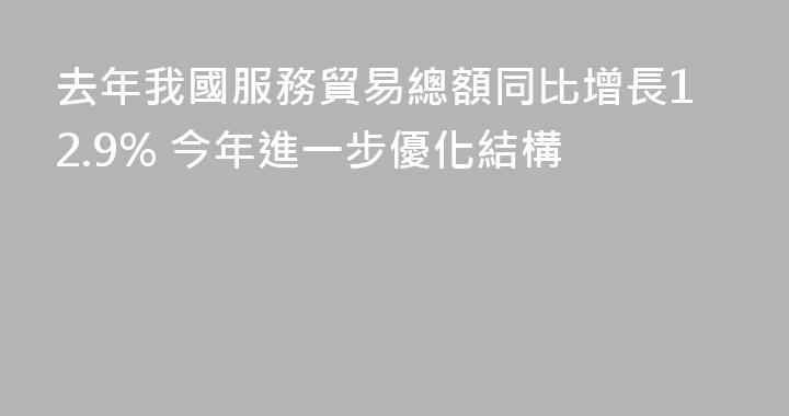 去年我國服務貿易總額同比增長12.9% 今年進一步優化結構