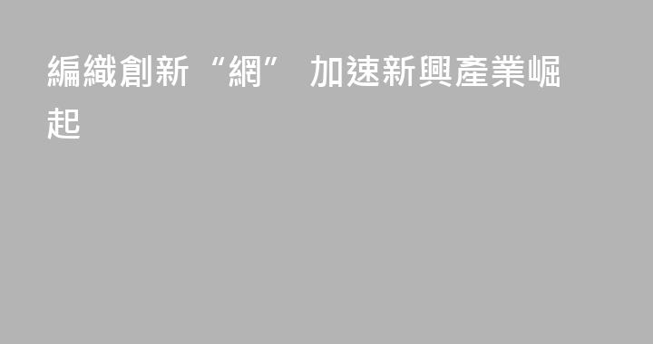 編織創新“網” 加速新興產業崛起