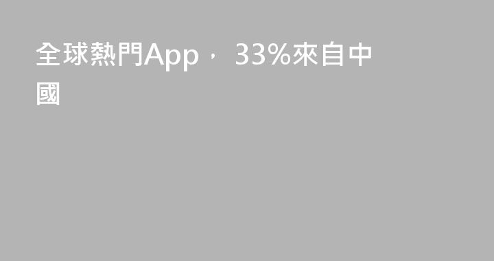 全球熱門App， 33%來自中國