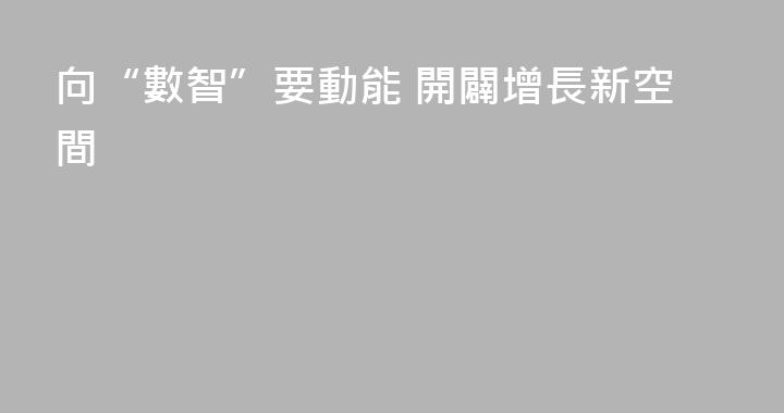 向“數智”要動能 開闢增長新空間