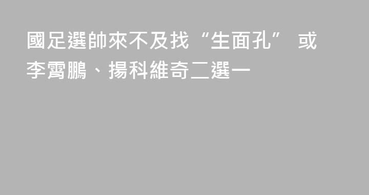 國足選帥來不及找“生面孔” 或李霄鵬、揚科維奇二選一