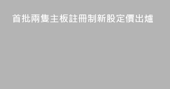 首批兩隻主板註冊制新股定價出爐
