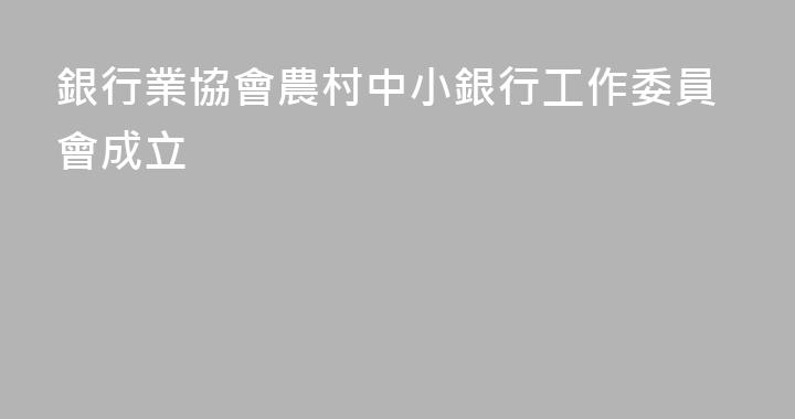 銀行業協會農村中小銀行工作委員會成立