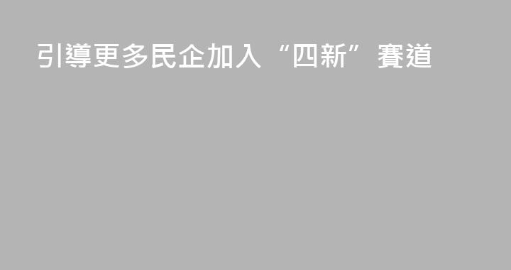 引導更多民企加入“四新”賽道