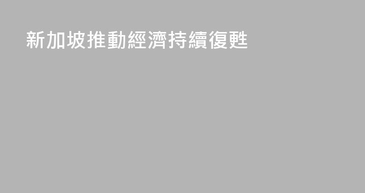 新加坡推動經濟持續復甦