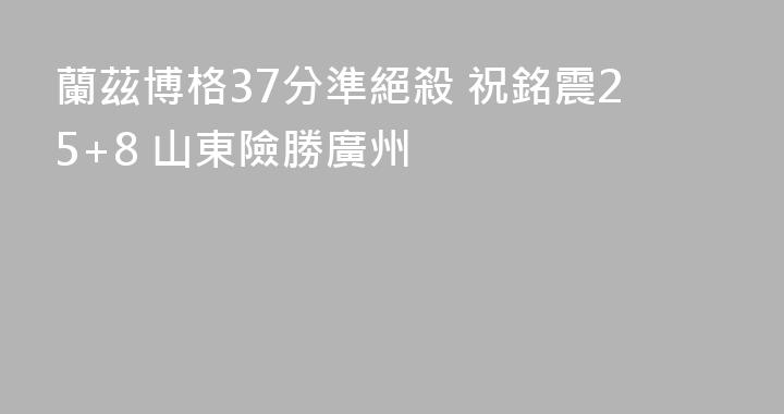 蘭茲博格37分準絕殺 祝銘震25+8 山東險勝廣州