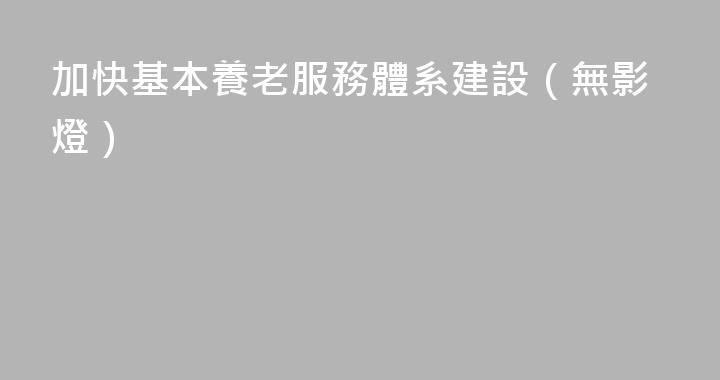 加快基本養老服務體系建設（無影燈）