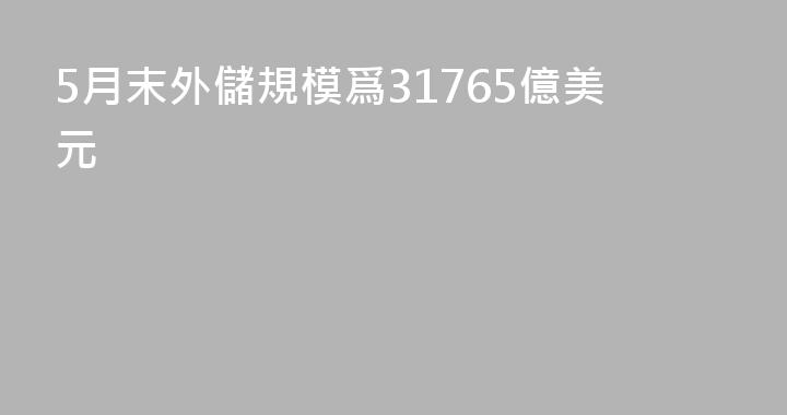 5月末外儲規模爲31765億美元