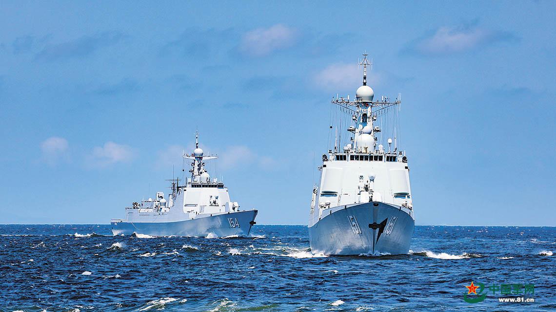 海軍某驅逐艦支隊實戰化訓練：破浪深藍 協同出擊