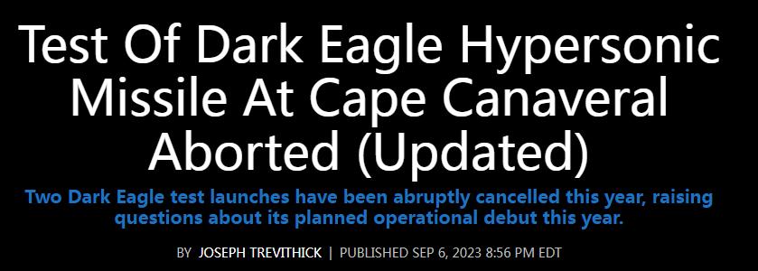 警惕！“暗鷹”試射取消看似是美軍高超導彈的一次挫敗，實則是中導提速的縮影